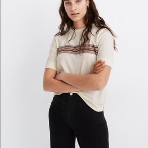 madewell retro stripe tee!! Recycled Cotton Placed-Stripe Relaxed Tee